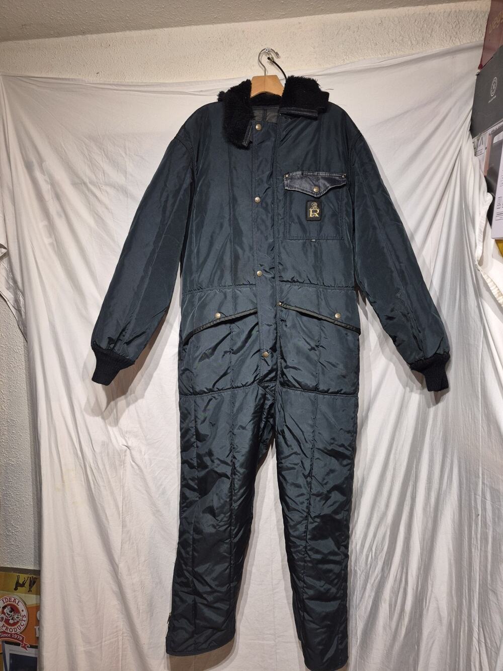 Vintage REFRIGIWEAR Insulated Winter Heavy-Duty Coveralls Hood Size XL. SUPER.